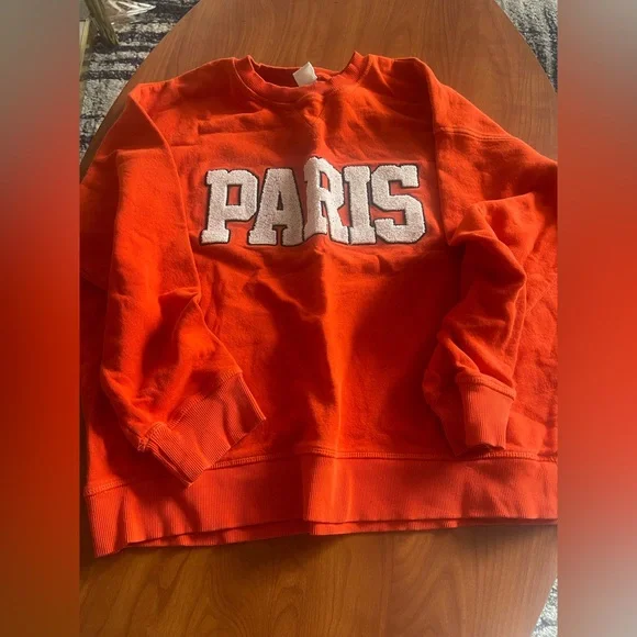 Men's Orange Paris Sweatshirt - Picture 3 of 5